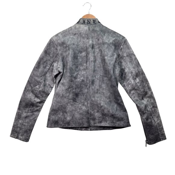 RARE Alpine Stars Motorcycle w/Leather Women's Moto Wash Safety Gray Jacket M - Picture 2 of 9